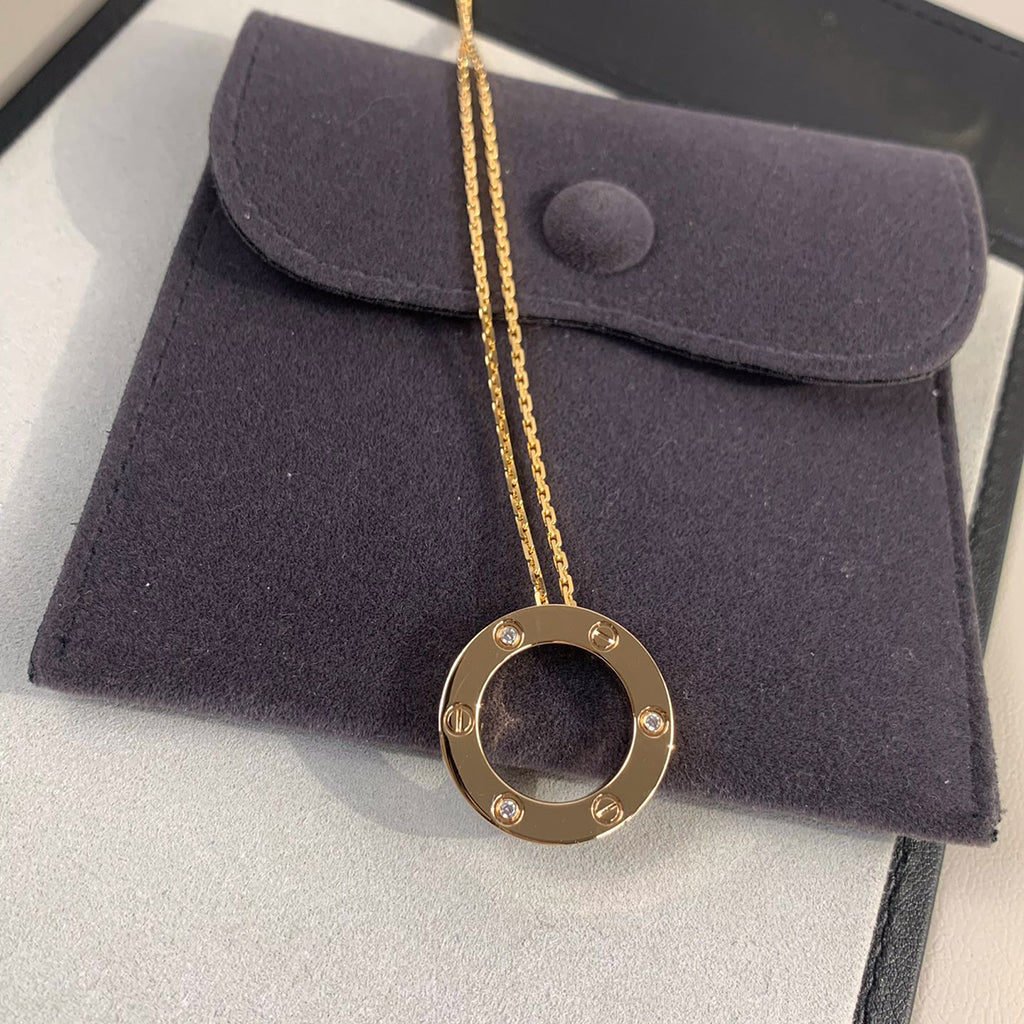 [LUXE JEWELRY] LOVE NECKLACE 16MM 3 DIAMONDS