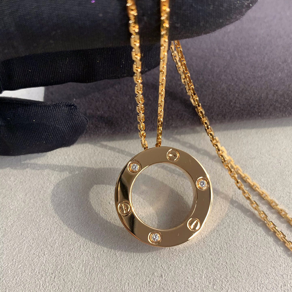 [LUXE JEWELRY] LOVE NECKLACE 16MM 3 DIAMONDS