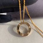 [LUXE JEWELRY] LOVE NECKLACE 16MM 3 DIAMONDS