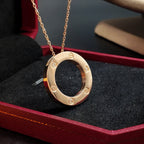 [LUXE JEWELRY] LOVE NECKLACE 16MM 3 DIAMONDS