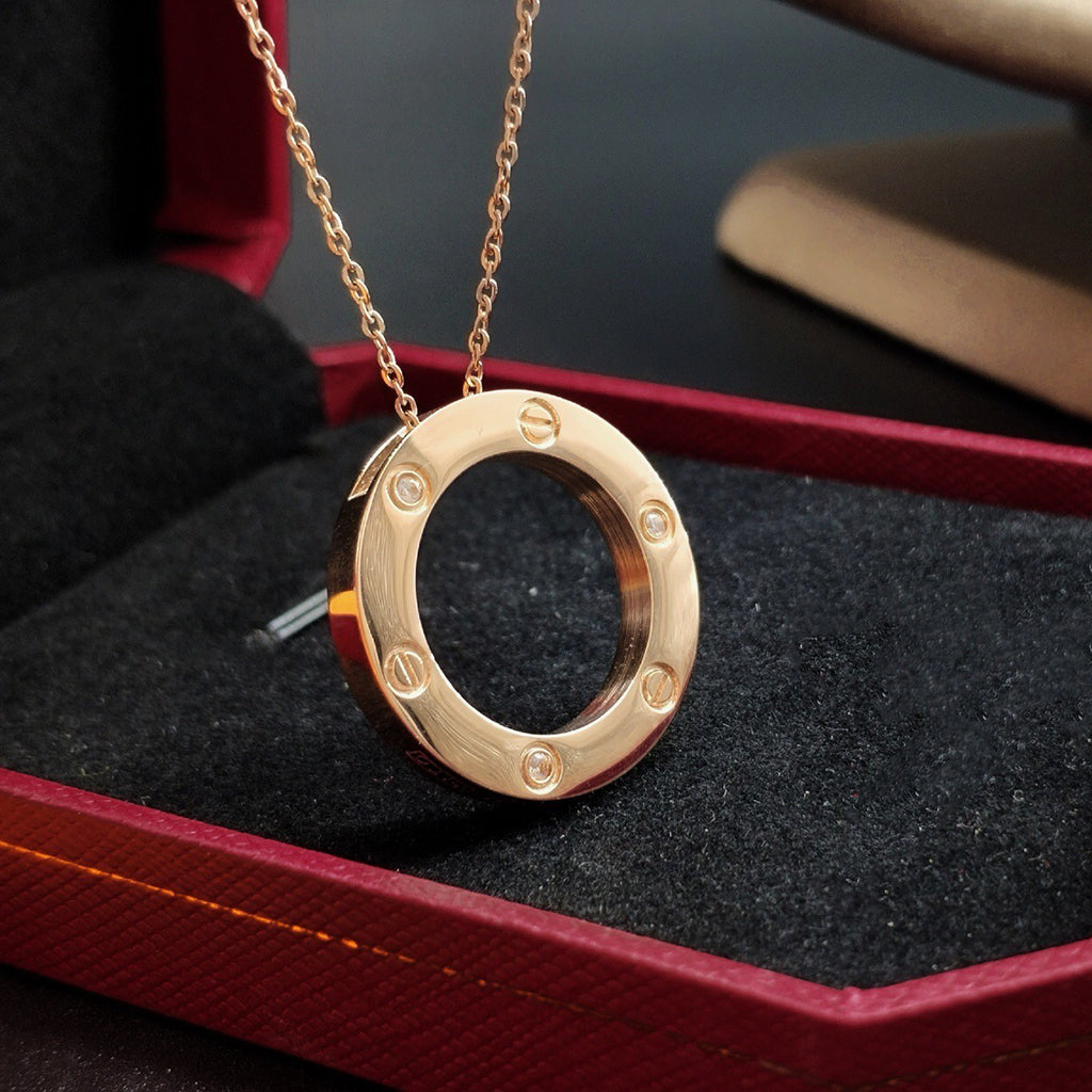 [LUXE JEWELRY] LOVE NECKLACE 16MM 3 DIAMONDS