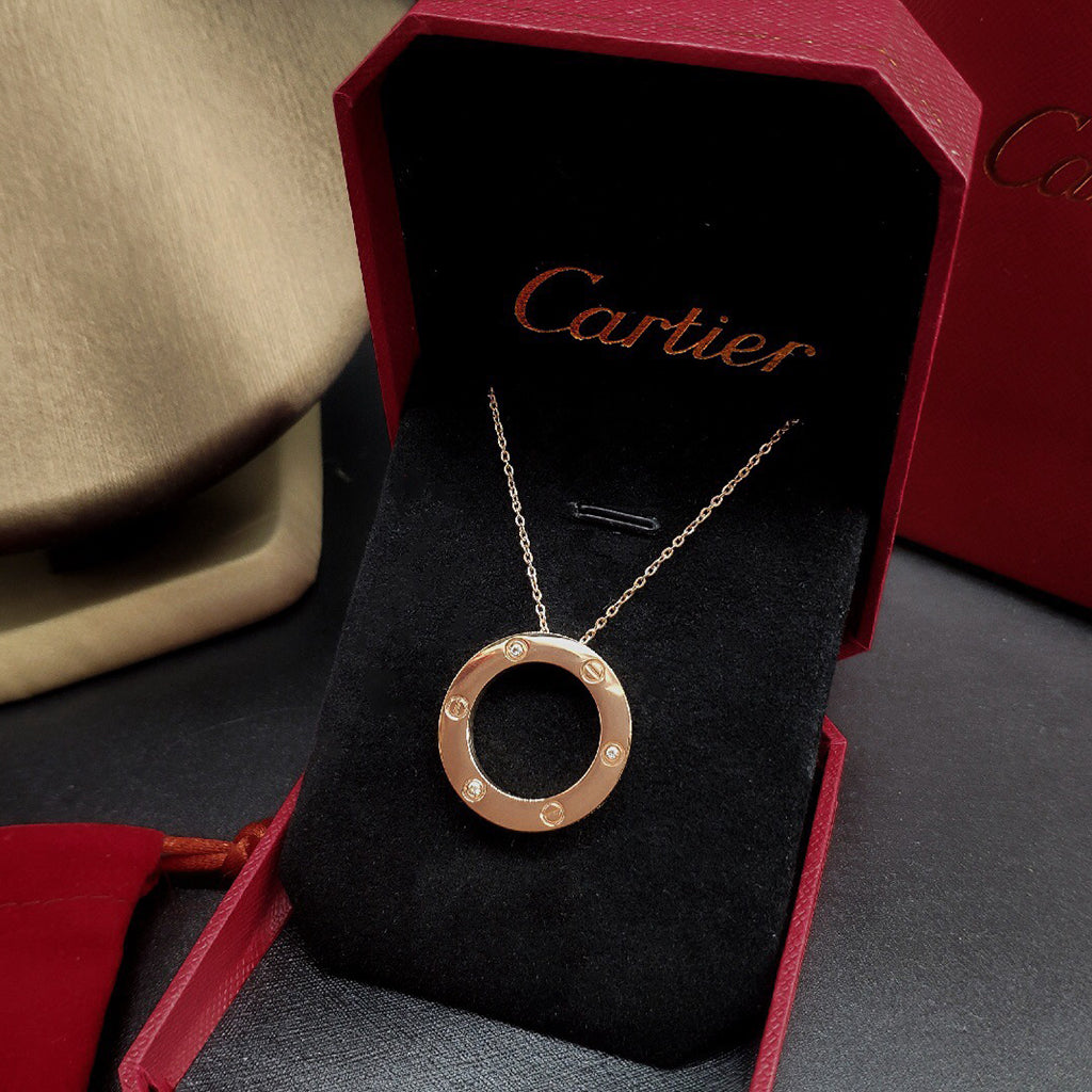 [LUXE JEWELRY] LOVE NECKLACE 16MM 3 DIAMONDS