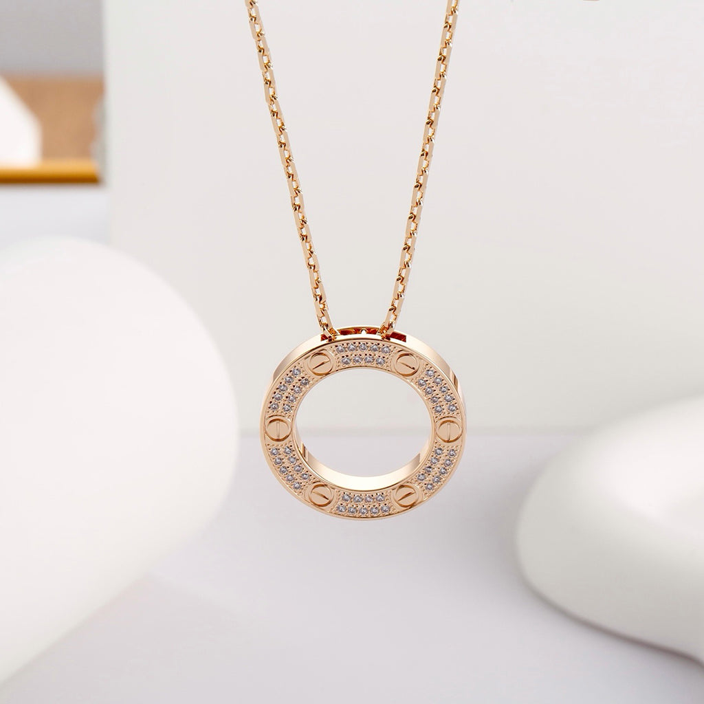 [LUXE JEWELRY] LOVE NECKLACE 16MM  FULL DIAMOND