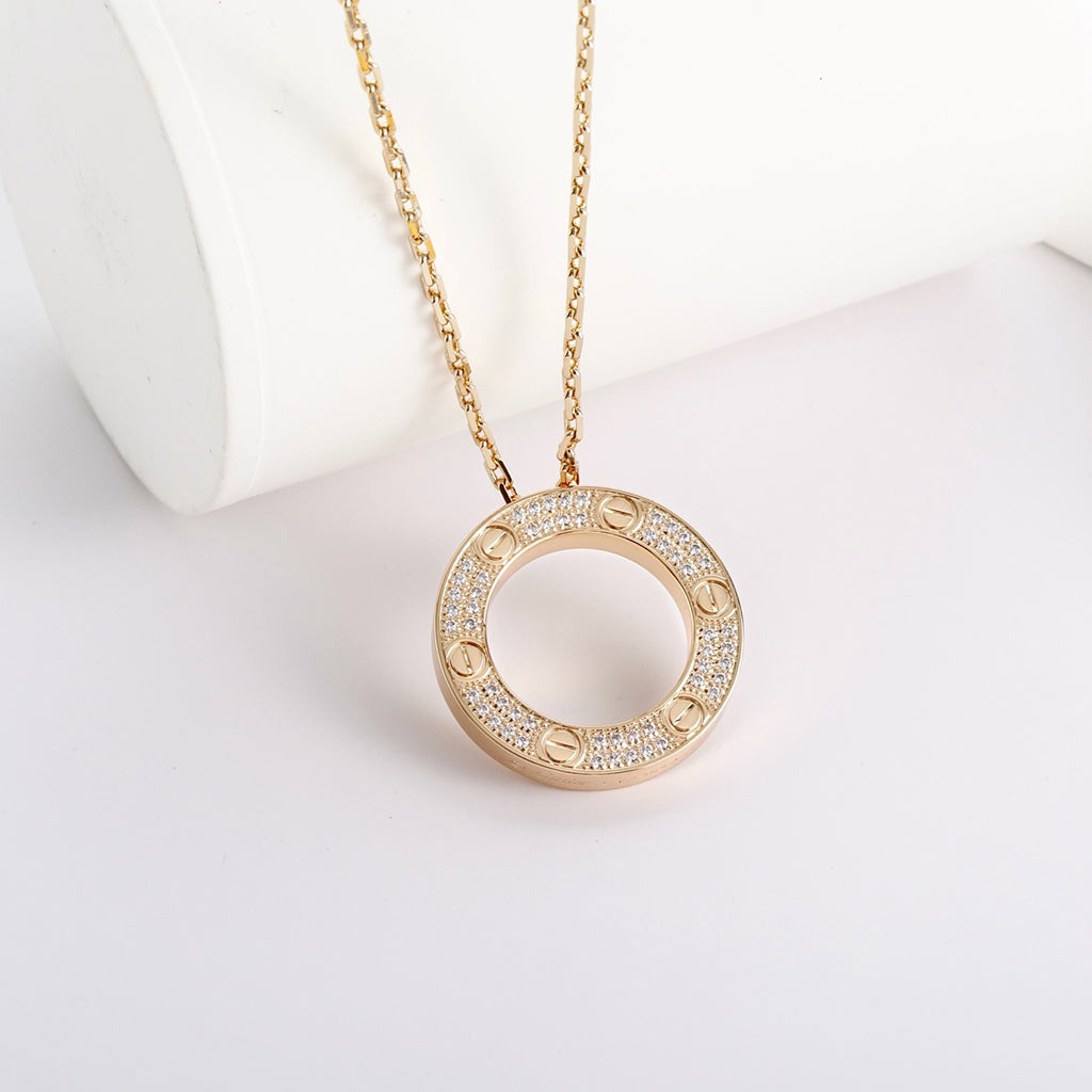 [LUXE JEWELRY] LOVE NECKLACE 16MM  FULL DIAMOND