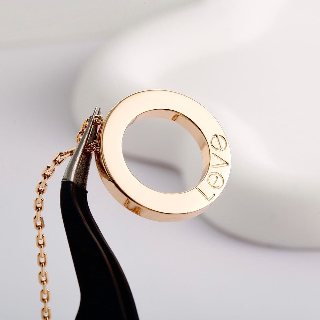 [LUXE JEWELRY] LOVE NECKLACE 16MM  FULL DIAMOND