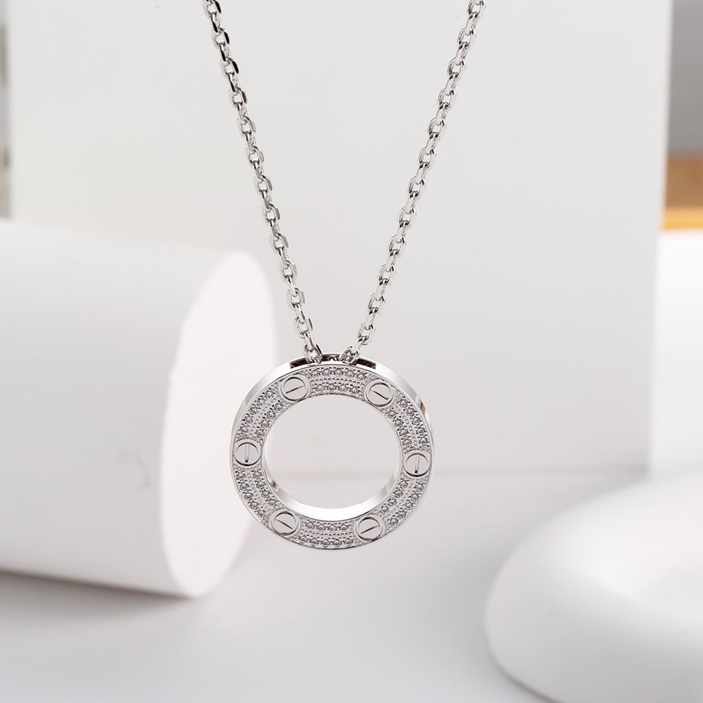 [LUXE JEWELRY] LOVE NECKLACE 16MM  FULL DIAMOND