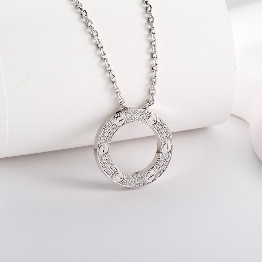 [LUXE JEWELRY] LOVE NECKLACE 16MM  FULL DIAMOND