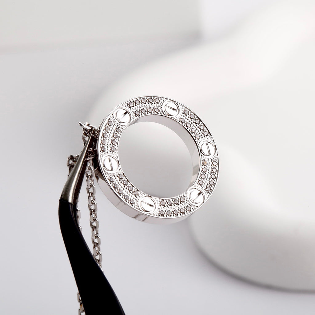 [LUXE JEWELRY] LOVE NECKLACE 16MM  FULL DIAMOND