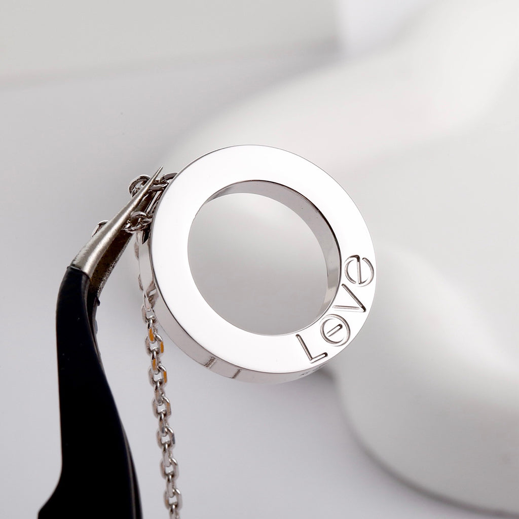 [LUXE JEWELRY] LOVE NECKLACE 16MM  FULL DIAMOND