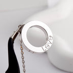 [LUXE JEWELRY] LOVE NECKLACE 16MM  FULL DIAMOND