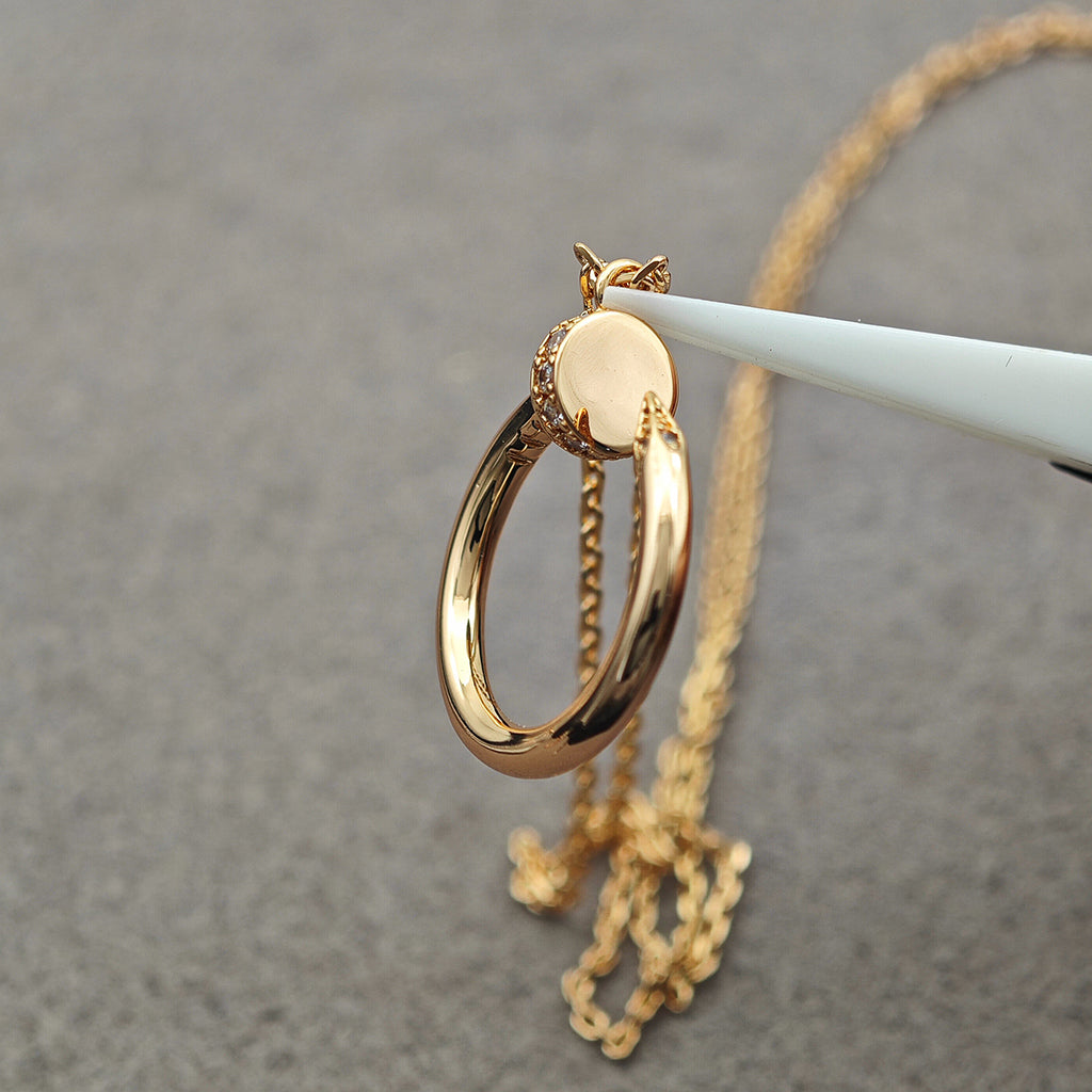 [LUXE JEWELRY] JUSTE NECKLACE HALF DIAMOND