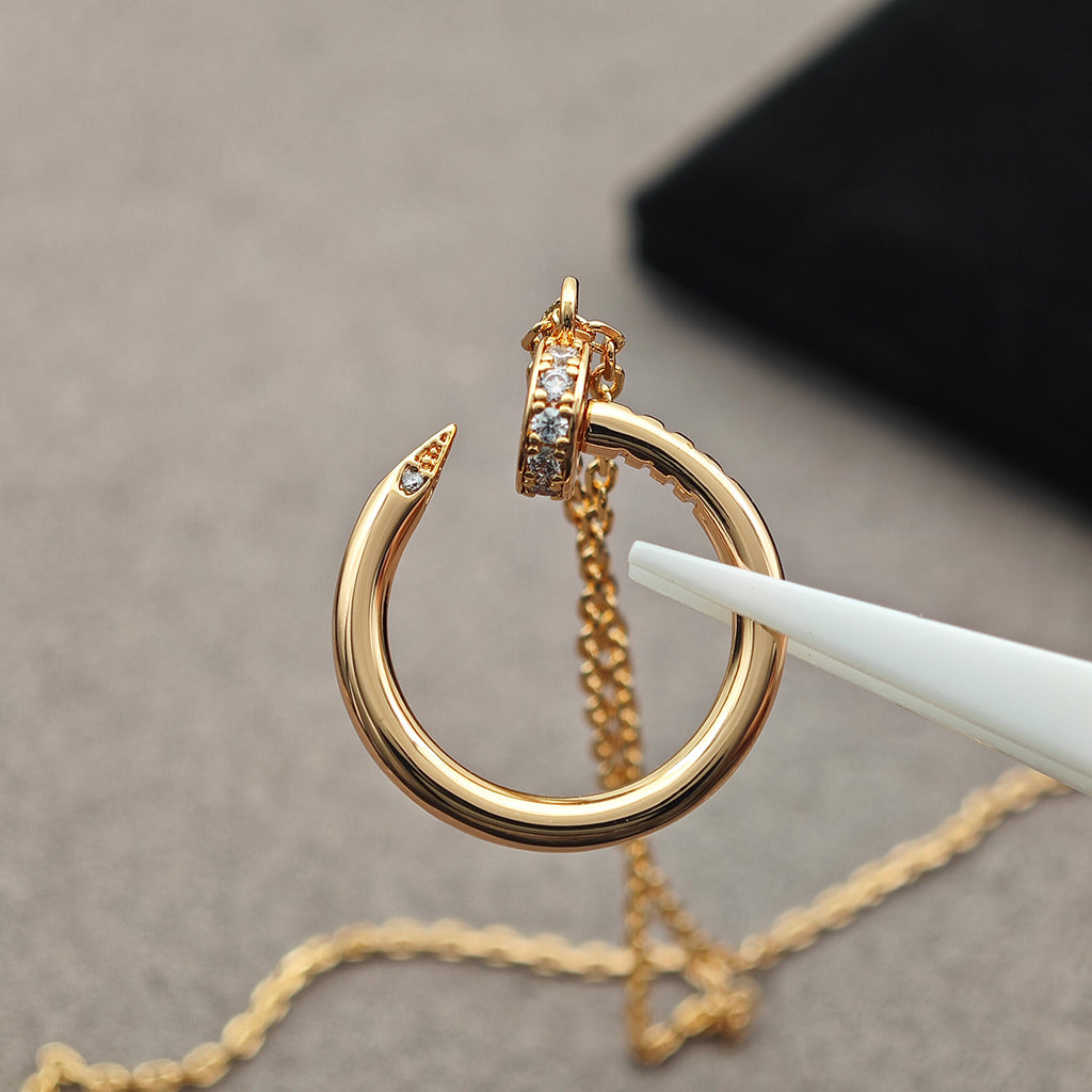 [LUXE JEWELRY] JUSTE NECKLACE HALF DIAMOND