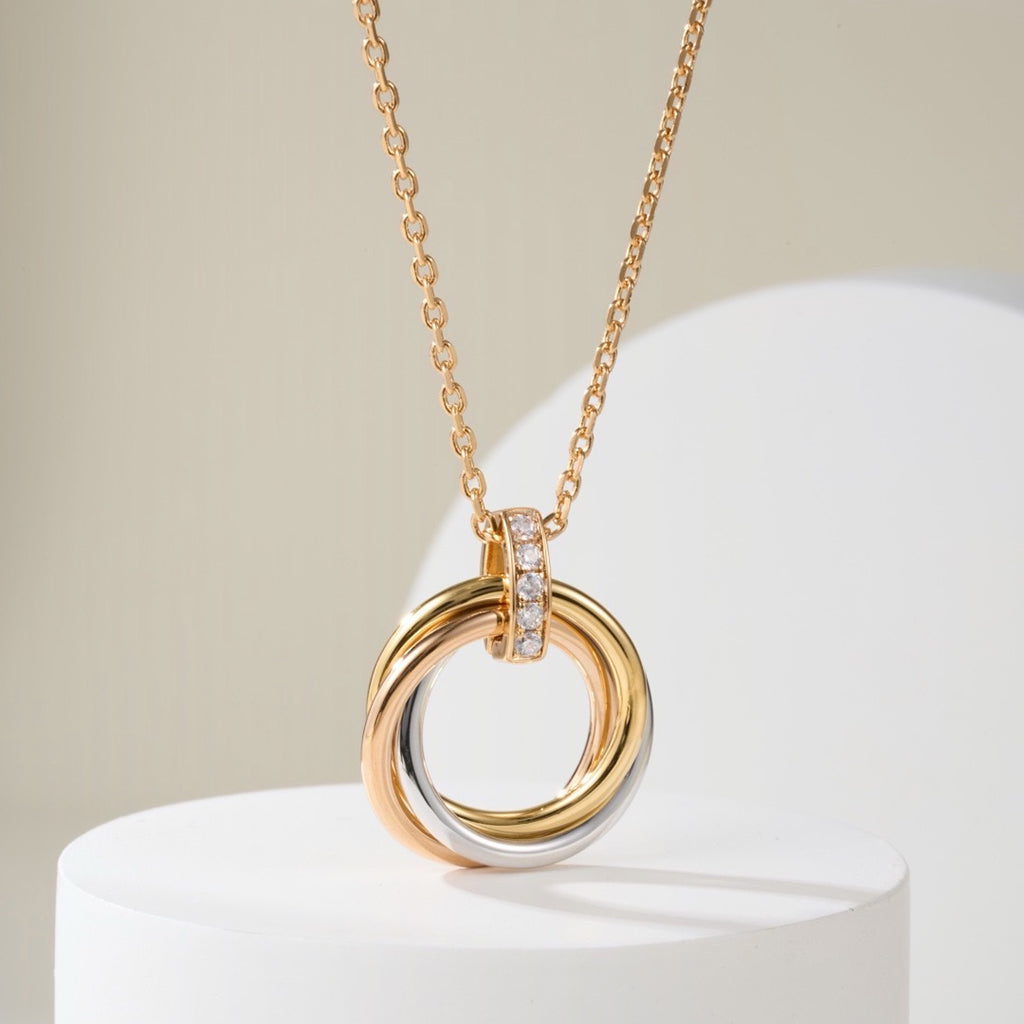 [LUXE JEWELRY] TRINITY MEDIUM  DIAMONDS NECKLACE