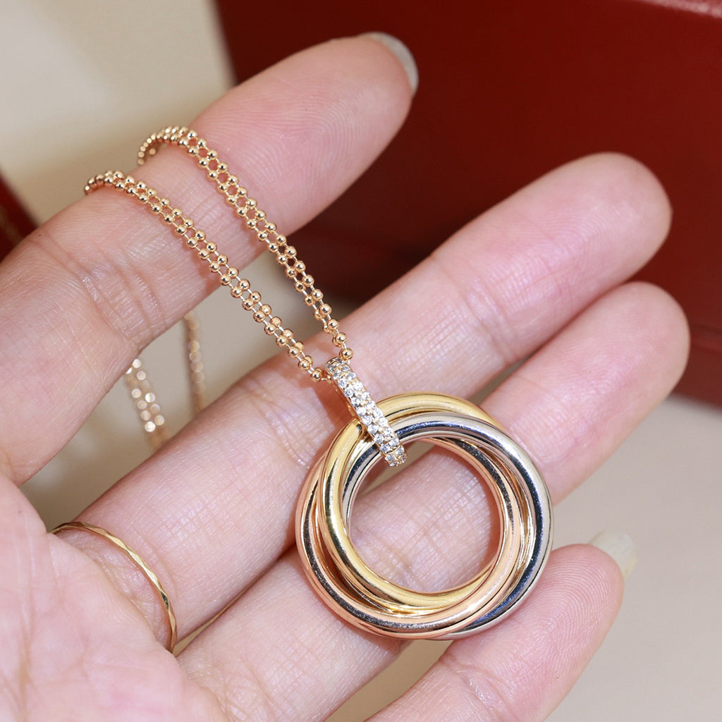 [LUXE JEWELRY] TRINITY MEDIUM  DIAMONDS NECKLACE