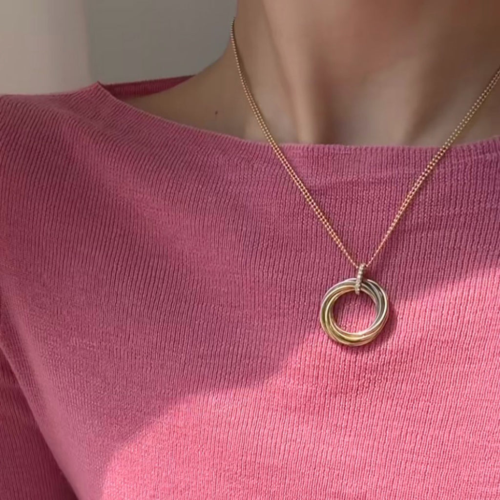 [LUXE JEWELRY] TRINITY MEDIUM  DIAMONDS NECKLACE