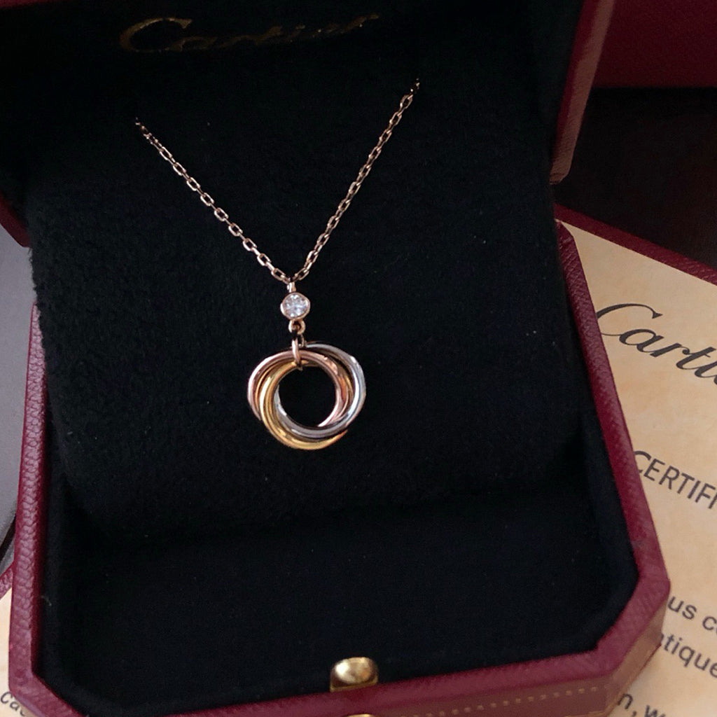 [LUXE JEWELRY] TRINITY  NECKLACE 1 DIAMOND