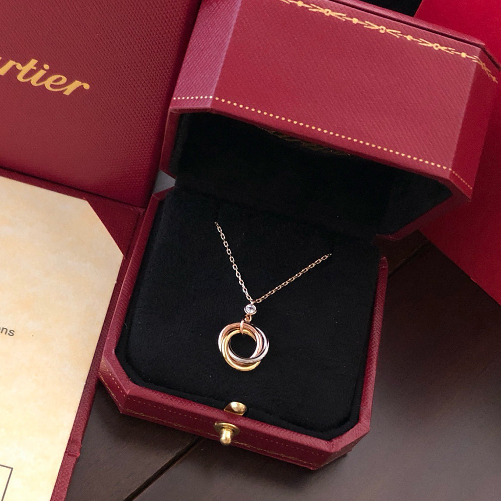 [LUXE JEWELRY] TRINITY  NECKLACE 1 DIAMOND