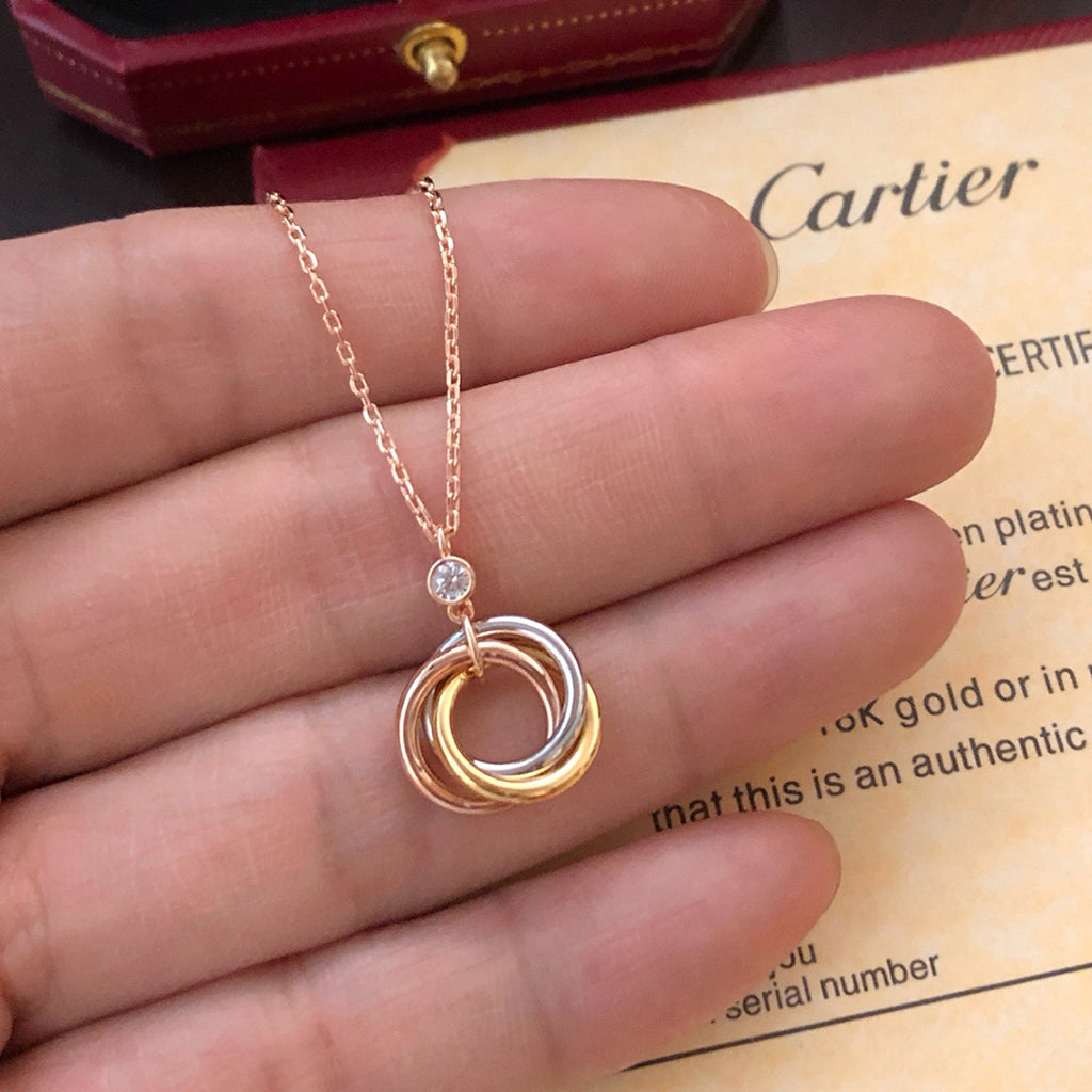 [LUXE JEWELRY] TRINITY  NECKLACE 1 DIAMOND