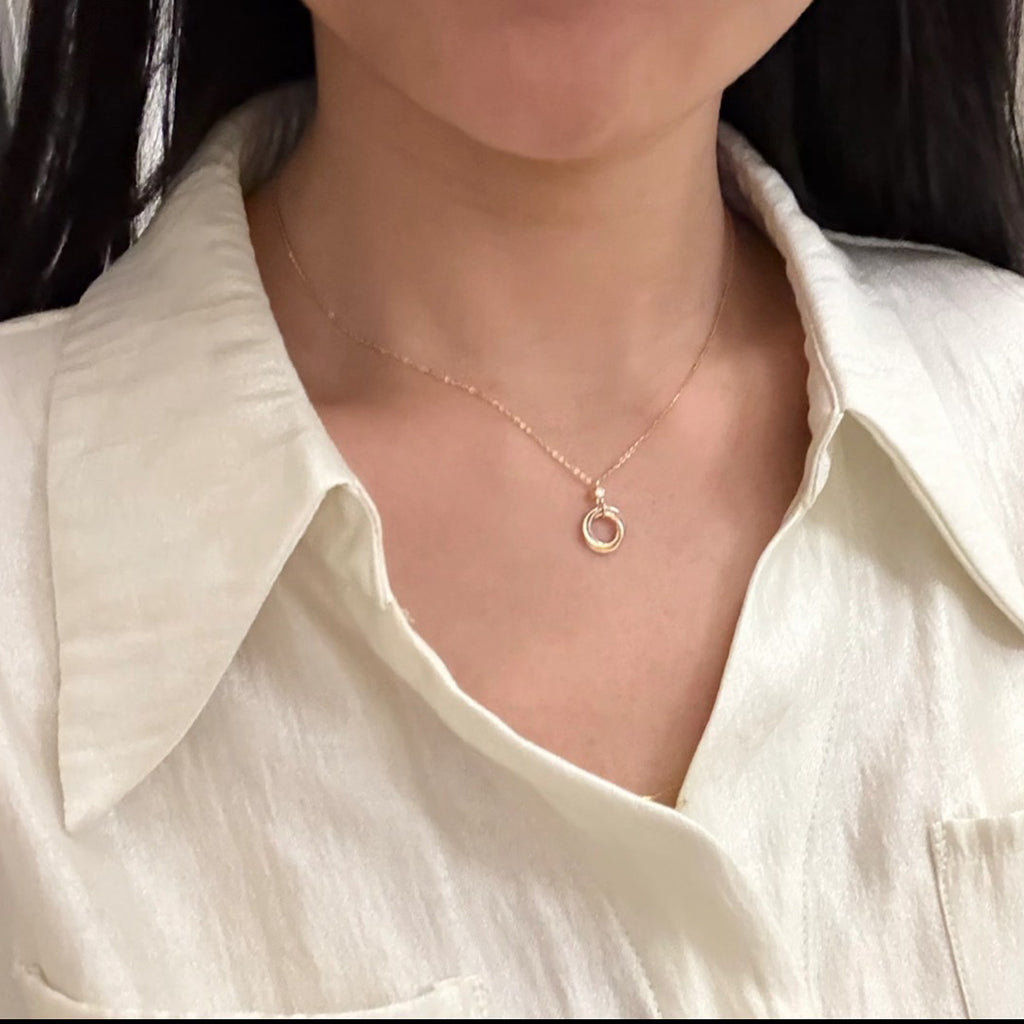 [LUXE JEWELRY] TRINITY  NECKLACE 1 DIAMOND