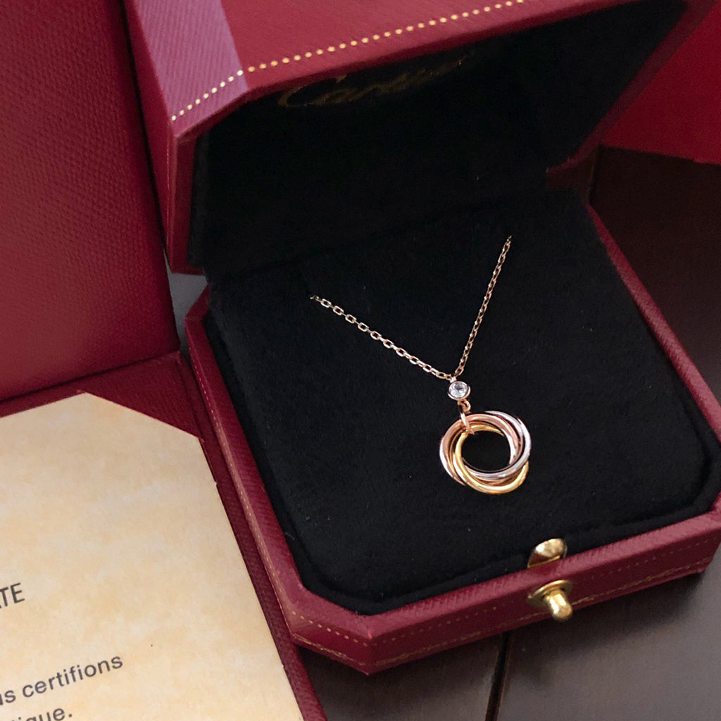 [LUXE JEWELRY] TRINITY  NECKLACE 1 DIAMOND