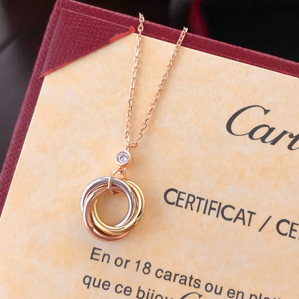 [LUXE JEWELRY] TRINITY  NECKLACE 1 DIAMOND