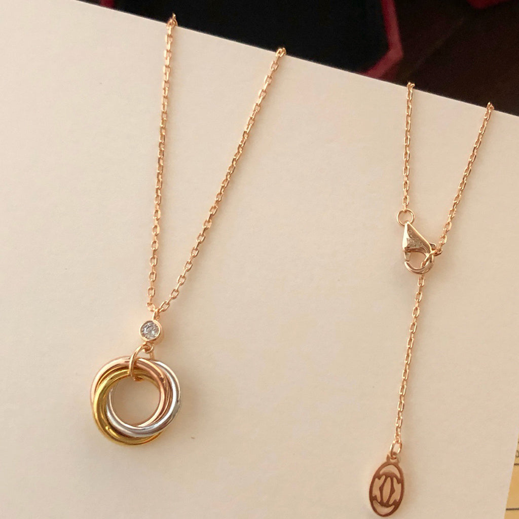 [LUXE JEWELRY] TRINITY  NECKLACE 1 DIAMOND