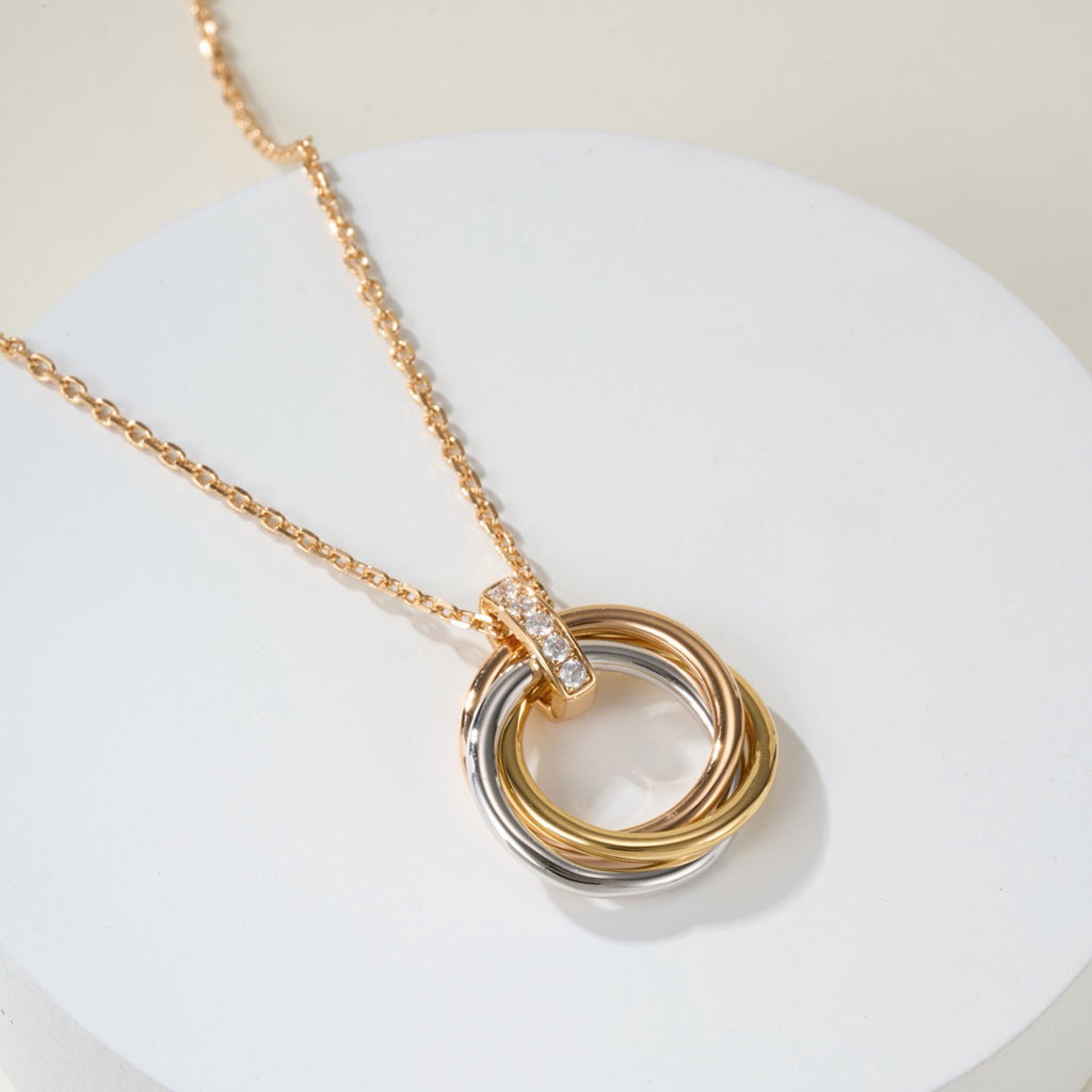 [LUXE JEWELRY] TRINITY MEDIUM  DIAMONDS NECKLACE