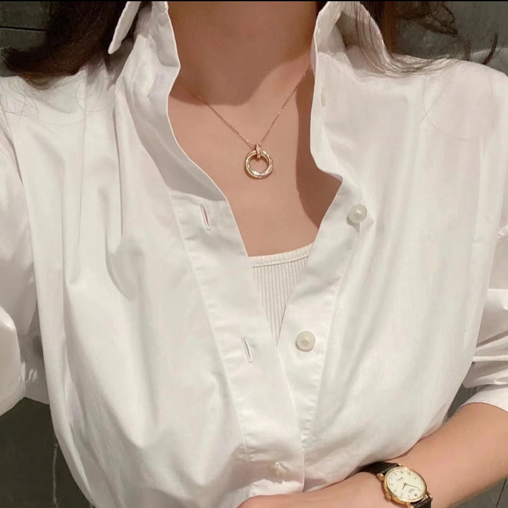 [LUXE JEWELRY] TRINITY MEDIUM  DIAMONDS NECKLACE