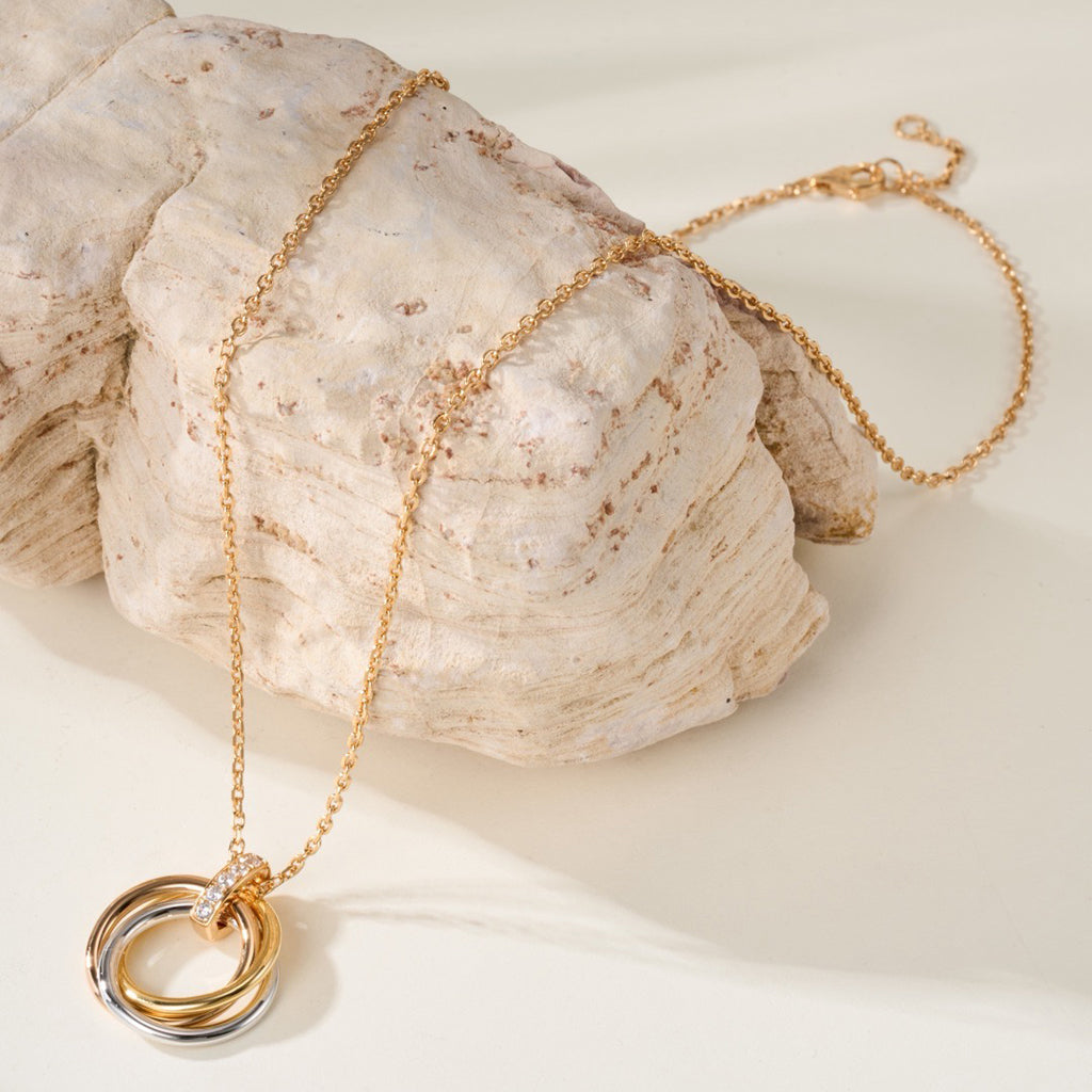[LUXE JEWELRY] TRINITY MEDIUM  DIAMONDS NECKLACE