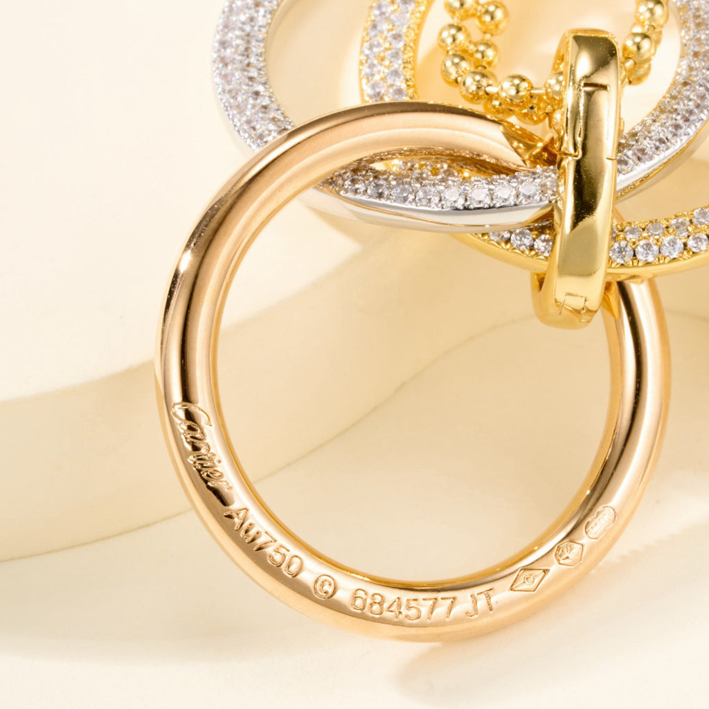 [LUXE JEWELRY] TRINITY LARGE FULL DIAMOND  NECKLACE