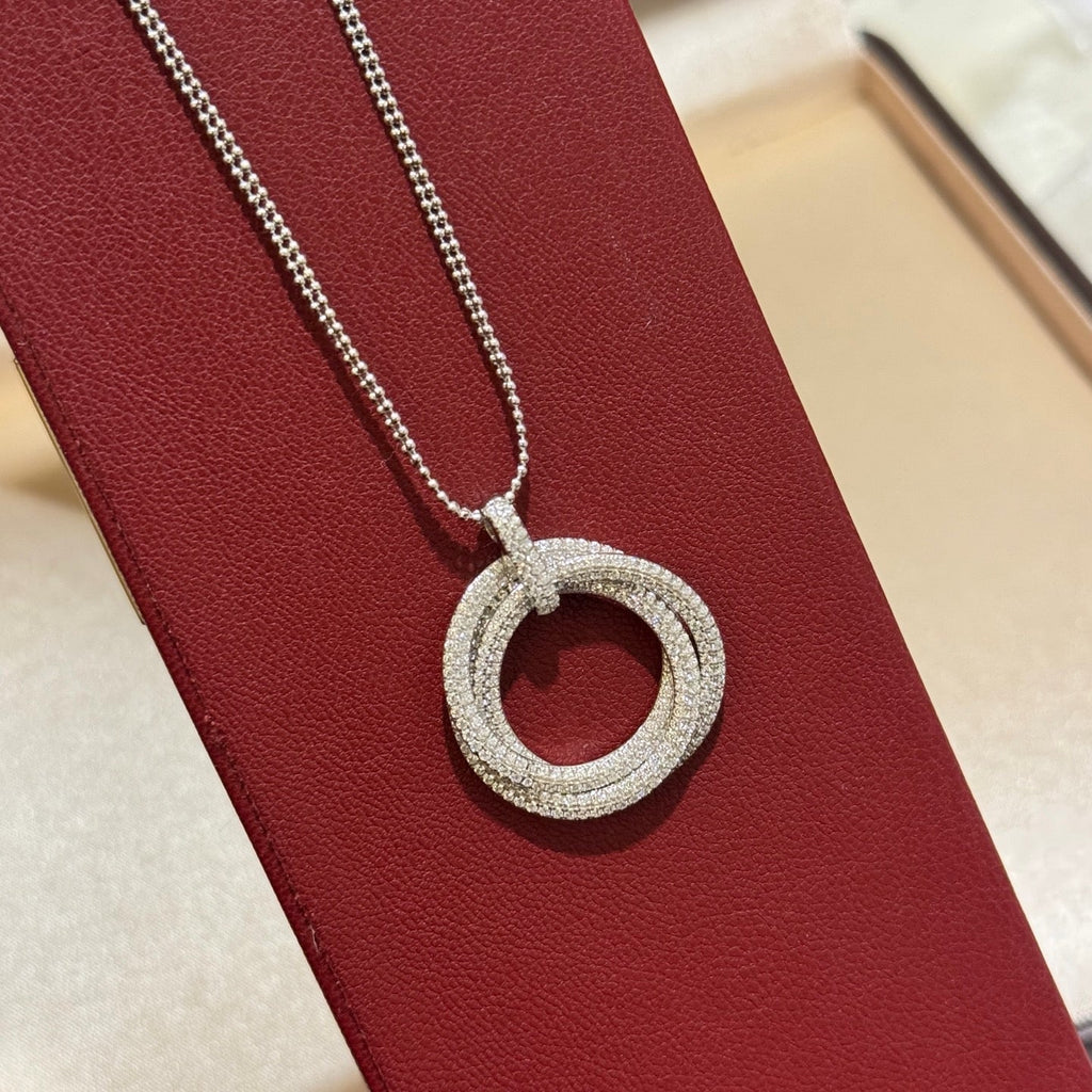 [LUXE JEWELRY] TRINITY LARGE FULL DIAMOND  NECKLACE