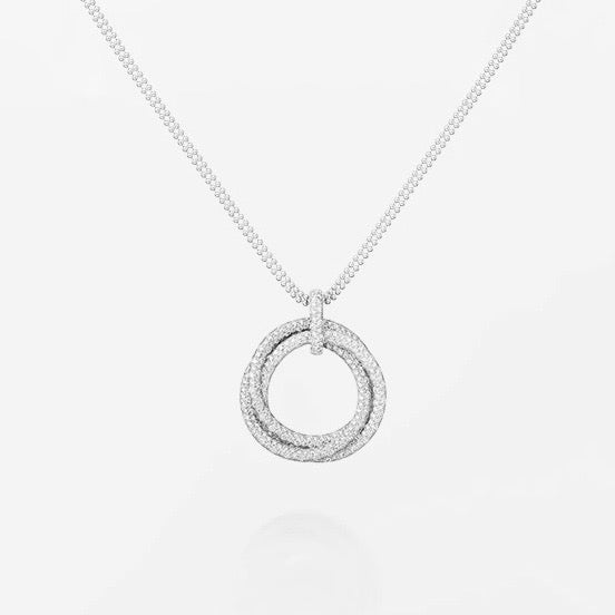 [LUXE JEWELRY] TRINITY LARGE FULL DIAMOND  NECKLACE