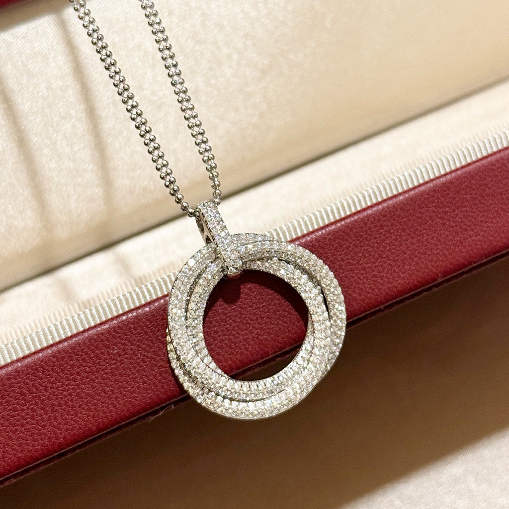[LUXE JEWELRY] TRINITY LARGE FULL DIAMOND  NECKLACE