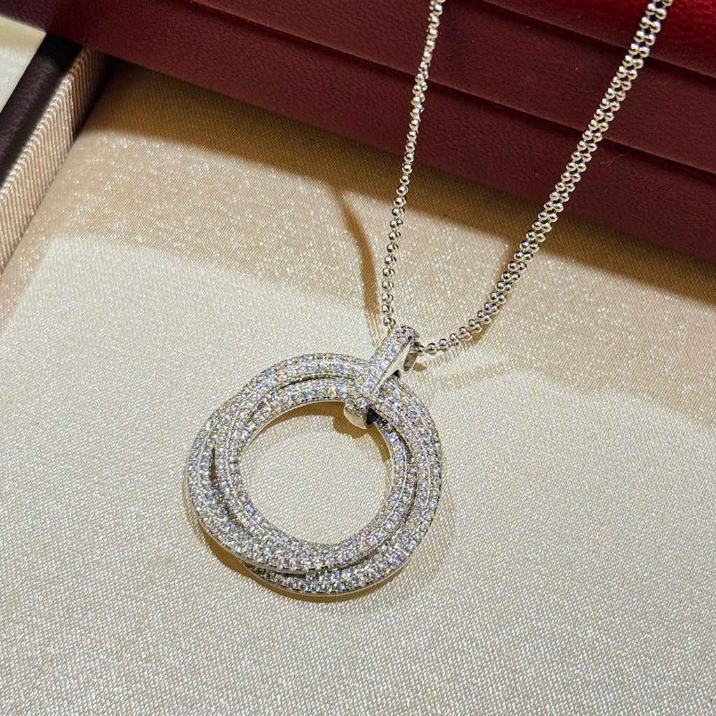[LUXE JEWELRY] TRINITY LARGE FULL DIAMOND  NECKLACE