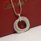[LUXE JEWELRY] TRINITY LARGE FULL DIAMOND  NECKLACE