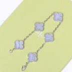 [LUXE JEWELRY] CLOVER 5 MOTIF PURPLE CHALCEDONY BRACELET COLLECTION