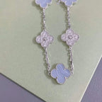 [LUXE JEWELRY] CLOVER 5 MOTIF PURPLE CHALCEDONY BRACELET COLLECTION