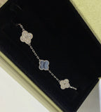 [Luxe] CLOVER 5 MOTIF PURPLE CHALCEDONY BRACELET COLLECTION