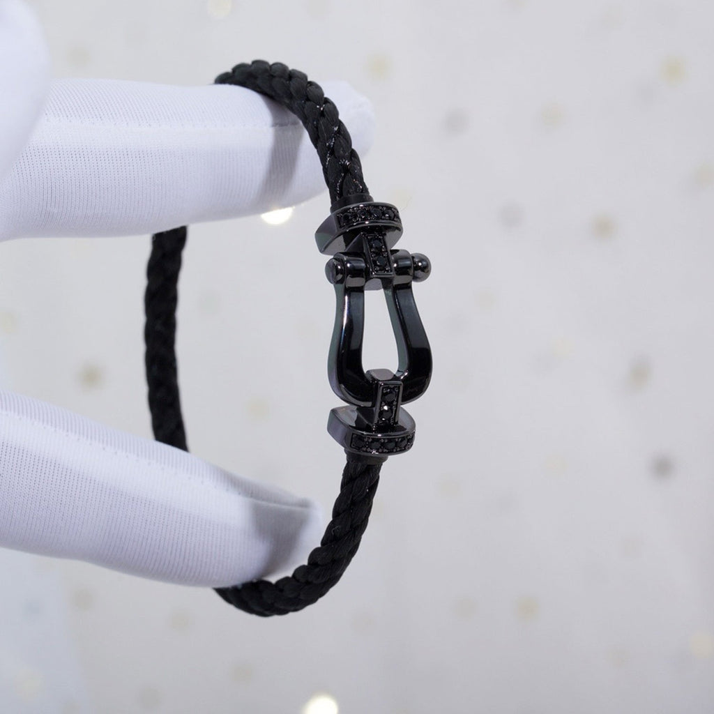 [LUXE JEWELRY]FORCE LARGE SERIES HORSESHOE BLACK SAMURAI BRACELET