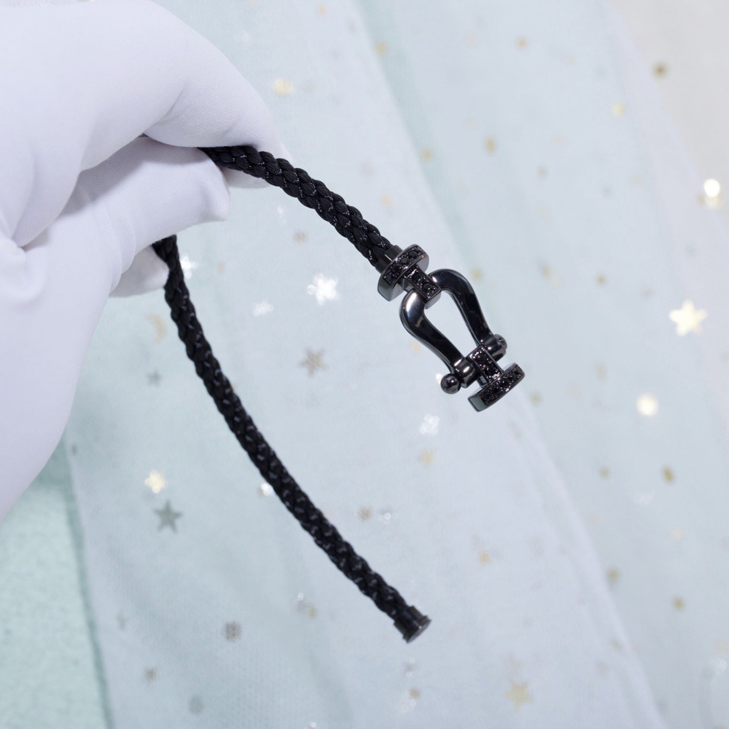 [LUXE JEWELRY]FORCE LARGE SERIES HORSESHOE BLACK SAMURAI BRACELET