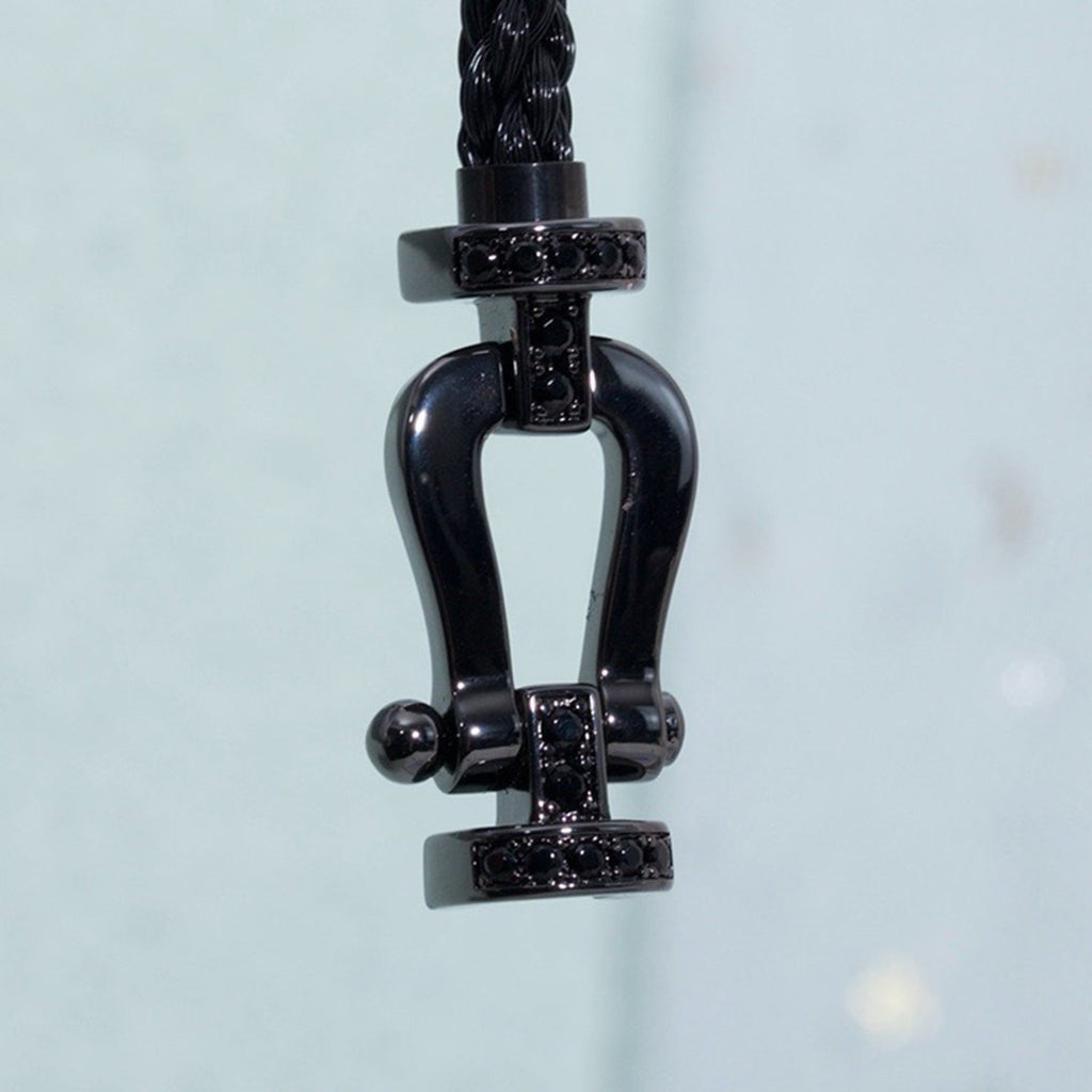 [LUXE JEWELRY]FORCE LARGE SERIES HORSESHOE BLACK SAMURAI BRACELET