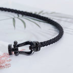 [LUXE JEWELRY]FORCE LARGE SERIES HORSESHOE BLACK SAMURAI BRACELET