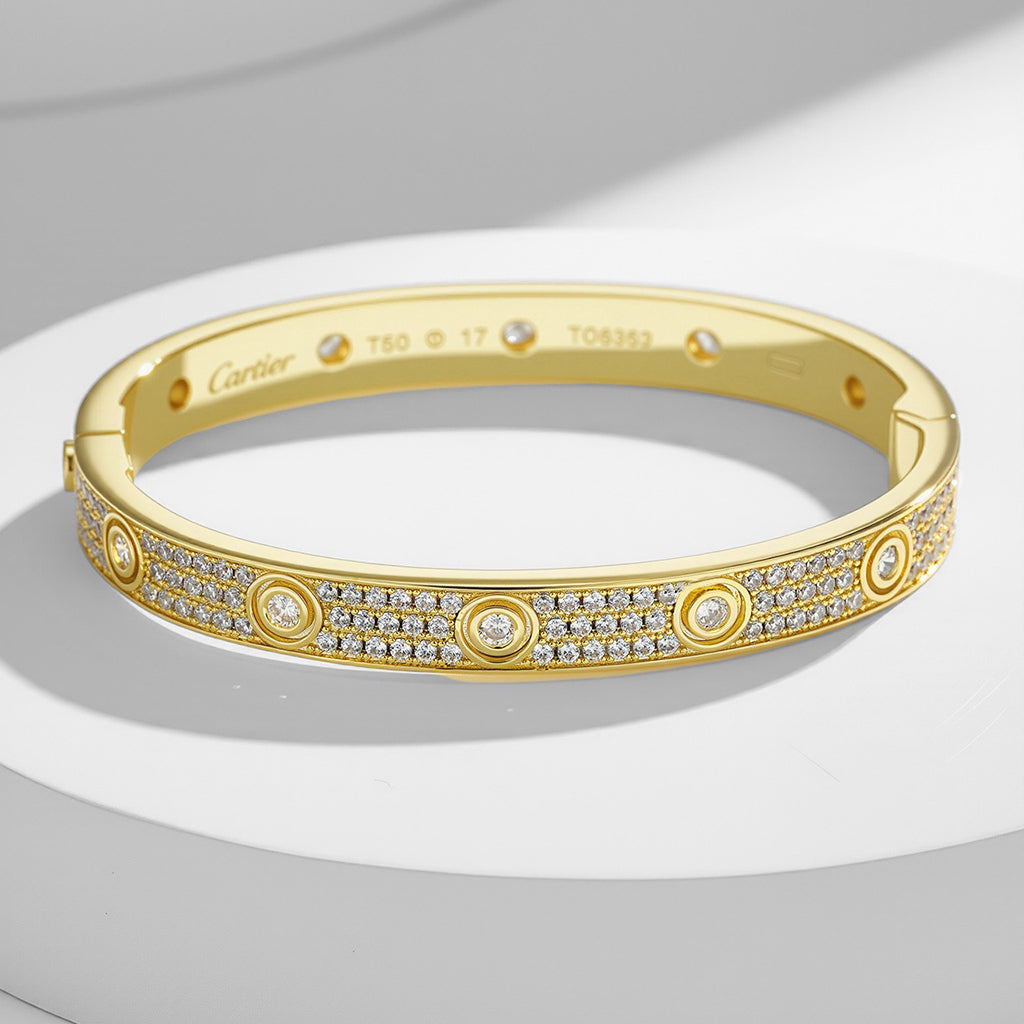 [LUXE JEWELRY] LOVE BRACELET 6.1MM DIAMOND-PAVED 10 BIG DIAMONDS