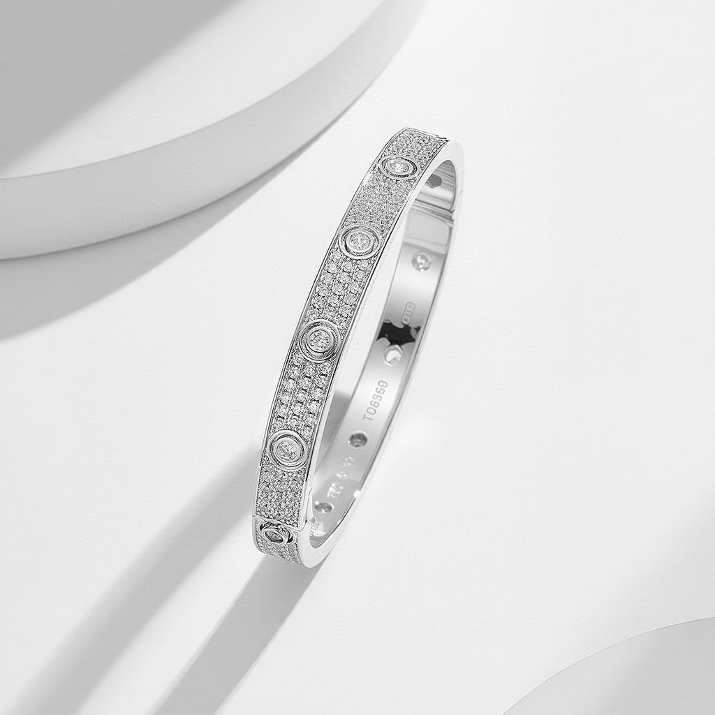 [LUXE JEWELRY] LOVE BRACELET 6.1MM DIAMOND-PAVED 10 BIG DIAMONDS