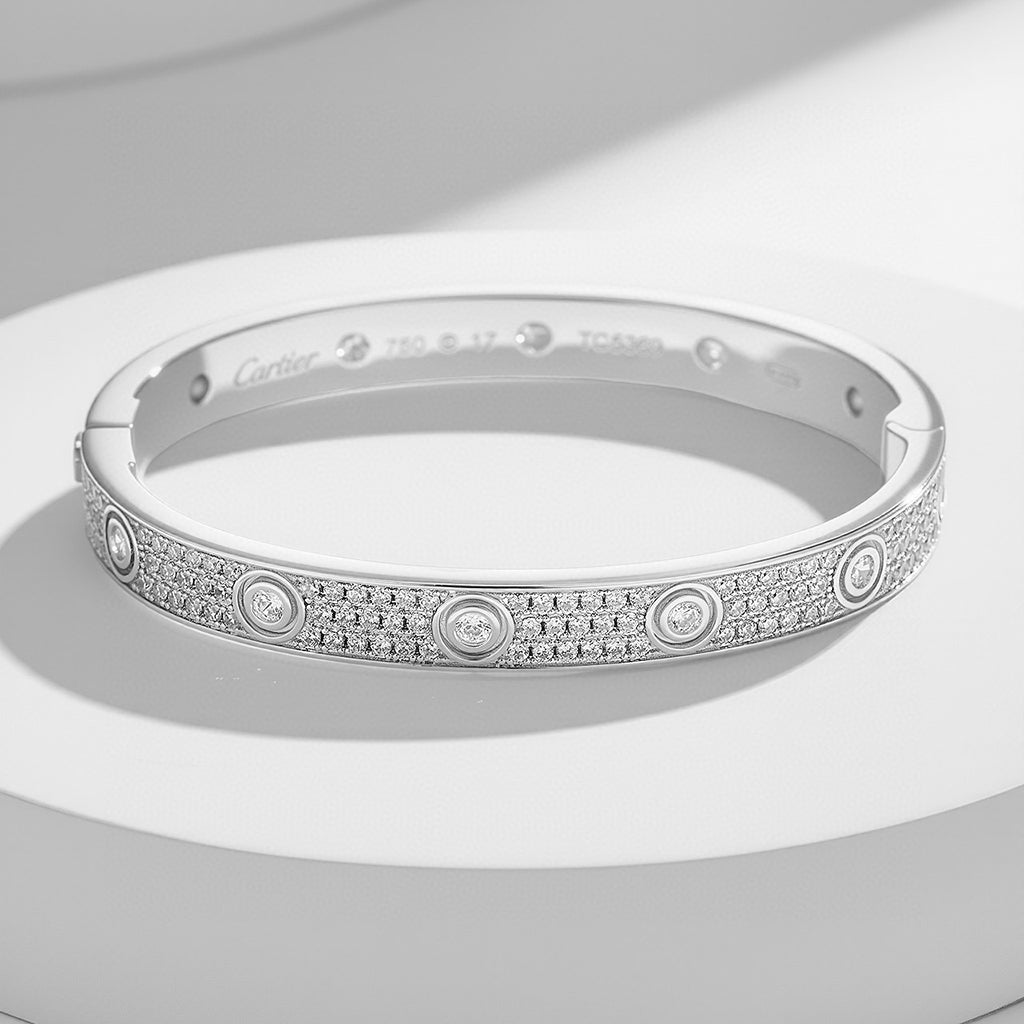 [LUXE JEWELRY] LOVE BRACELET 6.1MM DIAMOND-PAVED 10 BIG DIAMONDS