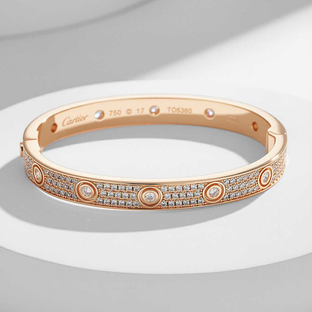 [LUXE JEWELRY] LOVE BRACELET 6.1MM DIAMOND-PAVED 10 BIG DIAMONDS