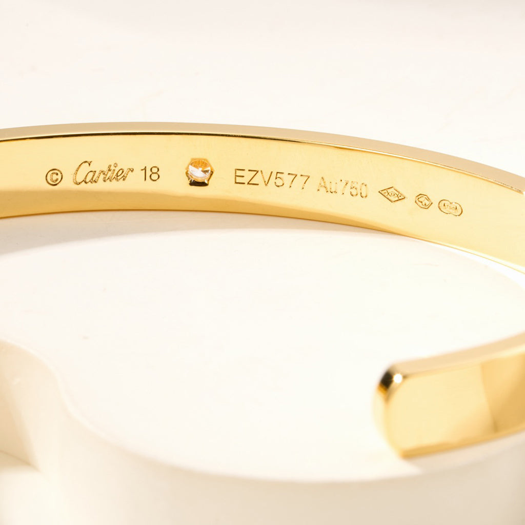 [LUXE JEWELRY] LOVE BRACELET 6.1MM 1 DIAMOND OPEN CUFF
