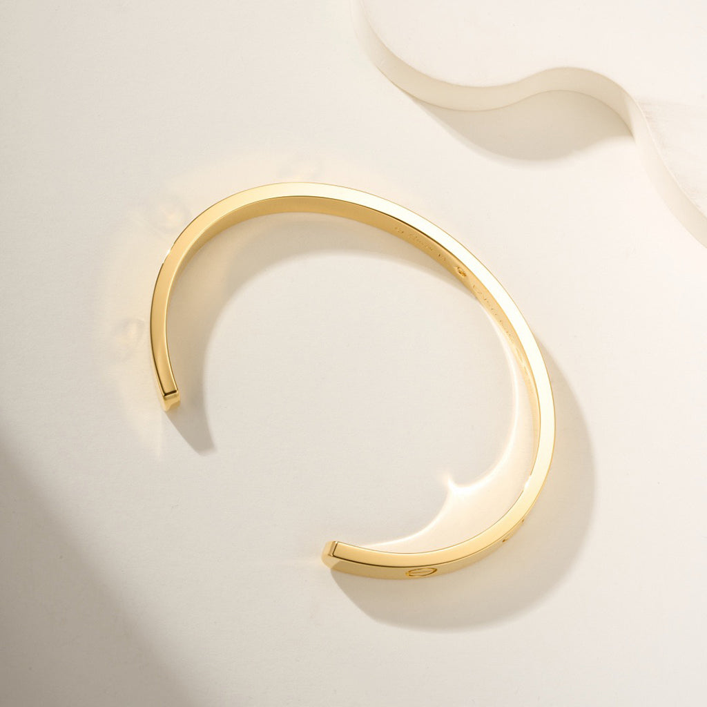 [LUXE JEWELRY] LOVE BRACELET 6.1MM 1 DIAMOND OPEN CUFF