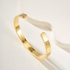 [LUXE JEWELRY] LOVE BRACELET 6.1MM 1 DIAMOND OPEN CUFF