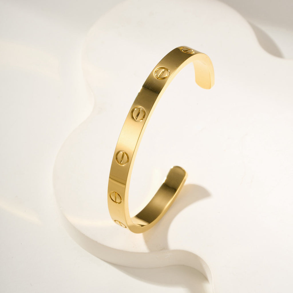 [LUXE JEWELRY] LOVE BRACELET 6.1MM OPEN CUFF